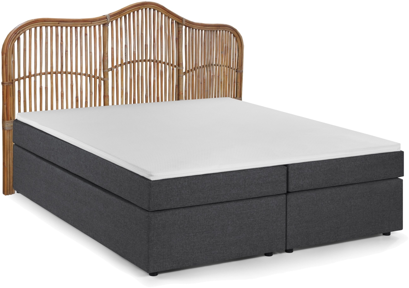 Boxspringbett 180x200 Rattan Schlafzimmer Bett Doppelbett Ehebett Topper Bild 1