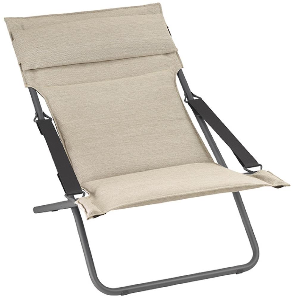 Outdoor Liegestuhl BAYANNE Latte / Gestell Titane Bild 1