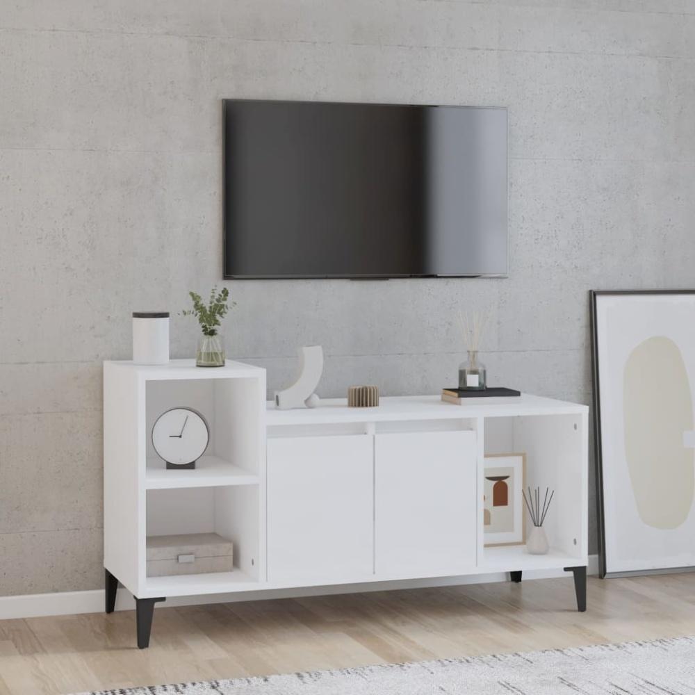 vidaXL TV-Schrank Hochglanz-Weiß 100 x 35 x 55 cm Holzwerkstoff [821182] Bild 1