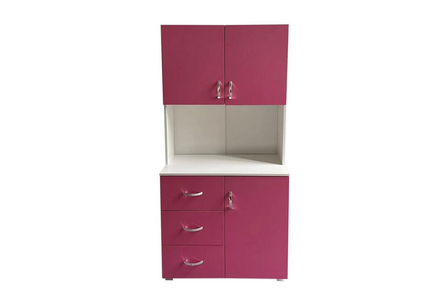 HTI-Living Küchenbuffet Küchenschrank Blanca Pink Weiß (Stück, 1-St, 1 Schrank) Küchenbuffet 6 Regalfächer 3 Schubladen Bild 1