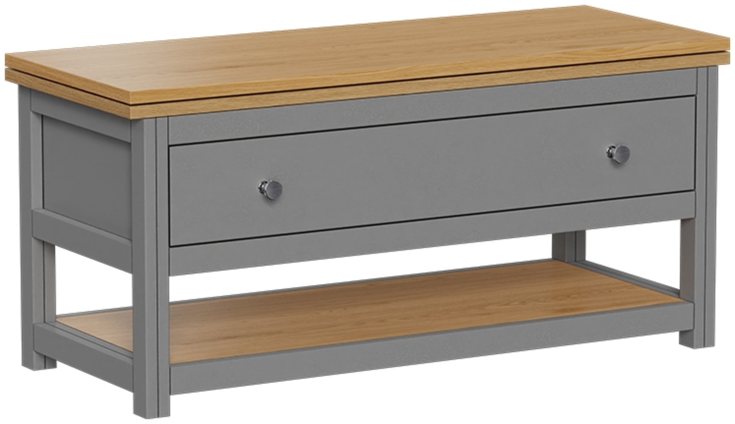 Couchtisch Vikla Anthrazit/Eiche 100 x 40 cm mit ausklappbarer Tischplatte Vicco Bild 1