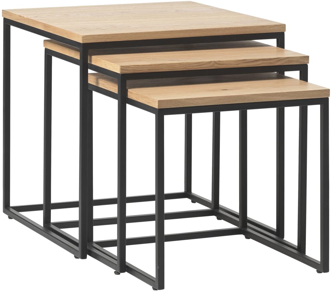 Rivoli Couchtisch Einschubtische 3-tlg Natur Eiche Dekor Tisch Sofatisch Set Bild 1
