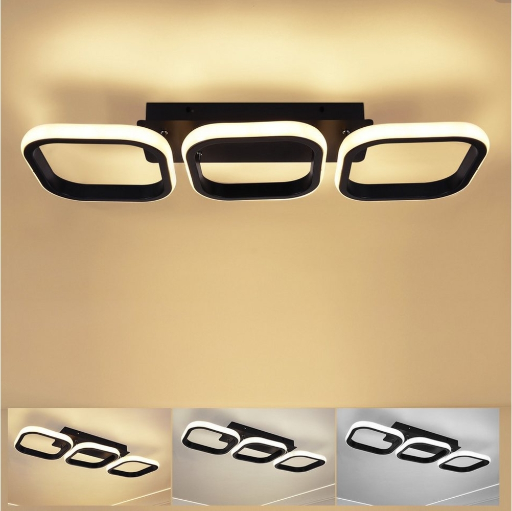 BlingBin LED Deckenleuchte 33W Dimmbare 3-Farbige Deckenlampe für Wohnzimmer Schlafzimmer Flur, 3-farbige Dimmfunktion, augenschonend, flimmerfrei, energiesparend, für Wohn- und Arbeitsbereiche, LED fest integriert, Kaltweiß, Neutralweiß, Warmweiß, 3-f... Bild 1