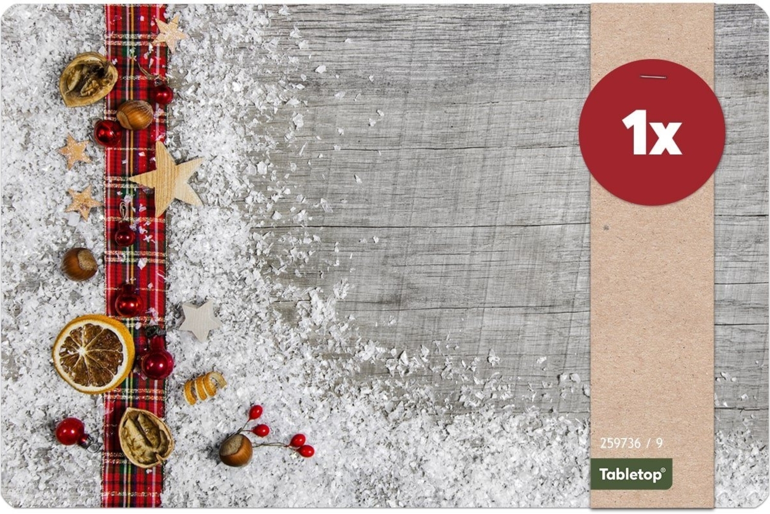 matches21 HOME & HOBBY Platzset Abwaschbares Tischset Weihnachten Deko & Holz, (1-St), Platzsets als Tisch-Untersetzer und Tisch-Deko für Esstisch Teller Bild 1