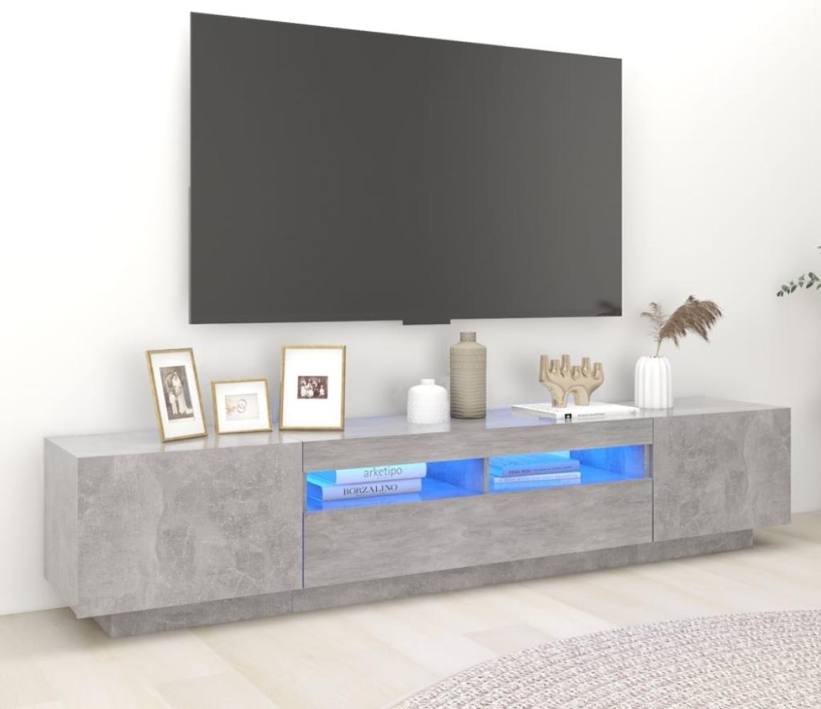 vidaXL TV-Schrank mit LED-Leuchten Betongrau 200x35x40 cm 3081910 Bild 1