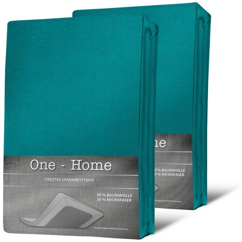 One Home Spannbettlaken Winter, Frottee, Gummizug: rundum, (2 Stück), Double Pack, flauschig warm weich Bild 1