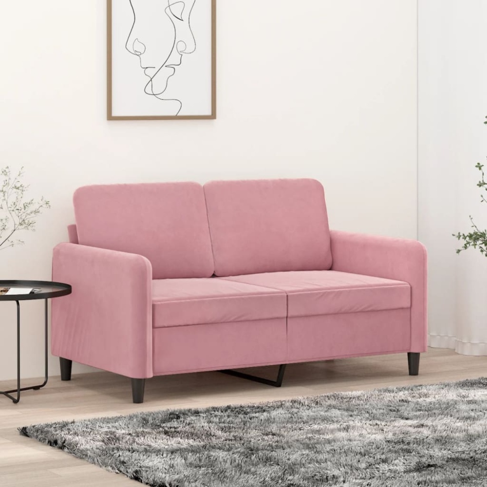 vidaXL 2-Sitzer-Sofa Rosa 120 cm Samt Bild 1