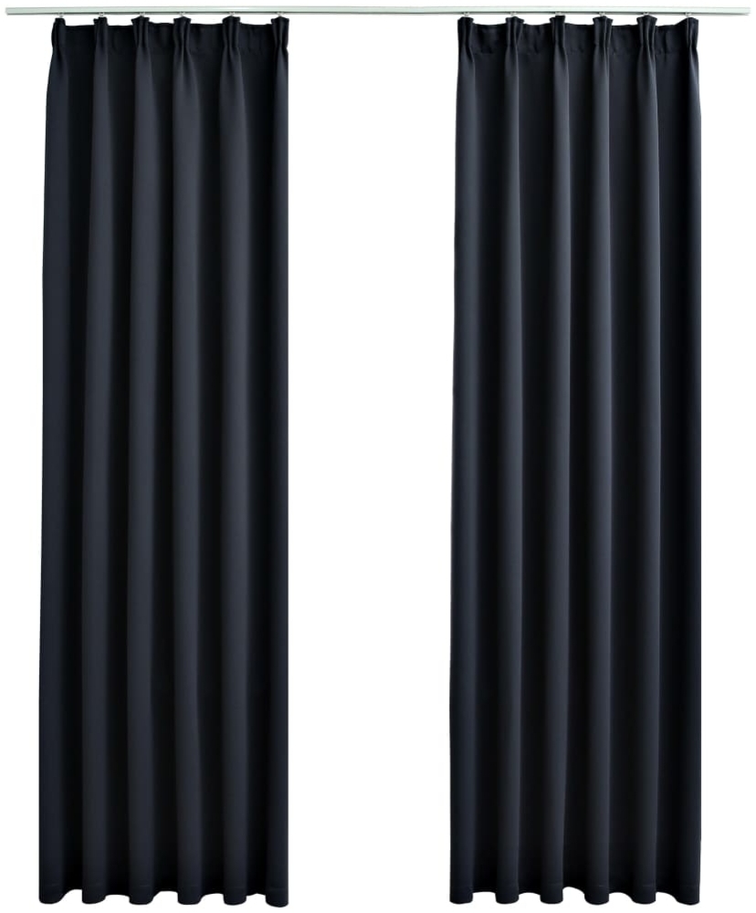 vidaXL Verdunkelungsvorhänge mit Haken 2 Stk. Anthrazit 140x175cm 134422 Bild 1