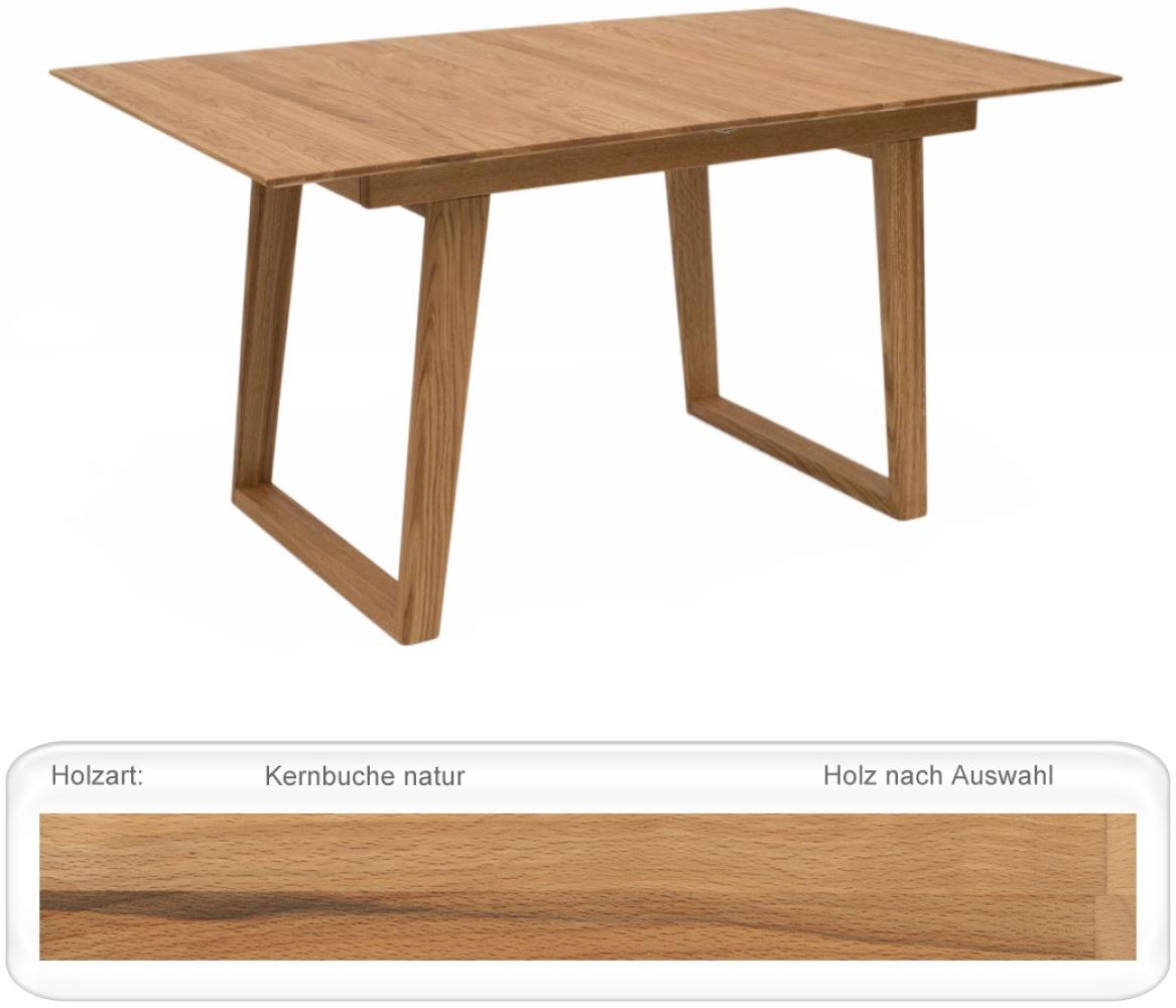 Ausziehtisch Remo 1XL verschiedene Größen Massivholz Tisch Varianten Kernbuche lackiert, 150(200) x 90 Mittelauszug Bild 1