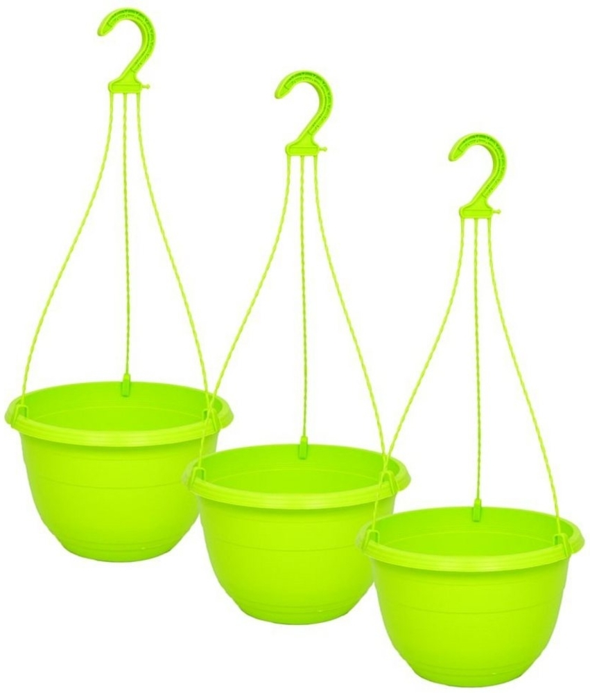 Heimwerkercenter Blumentopf MePla 3 Stück Ampel ORION - Blumenampel ø25cm - Gelbgrün Bild 1