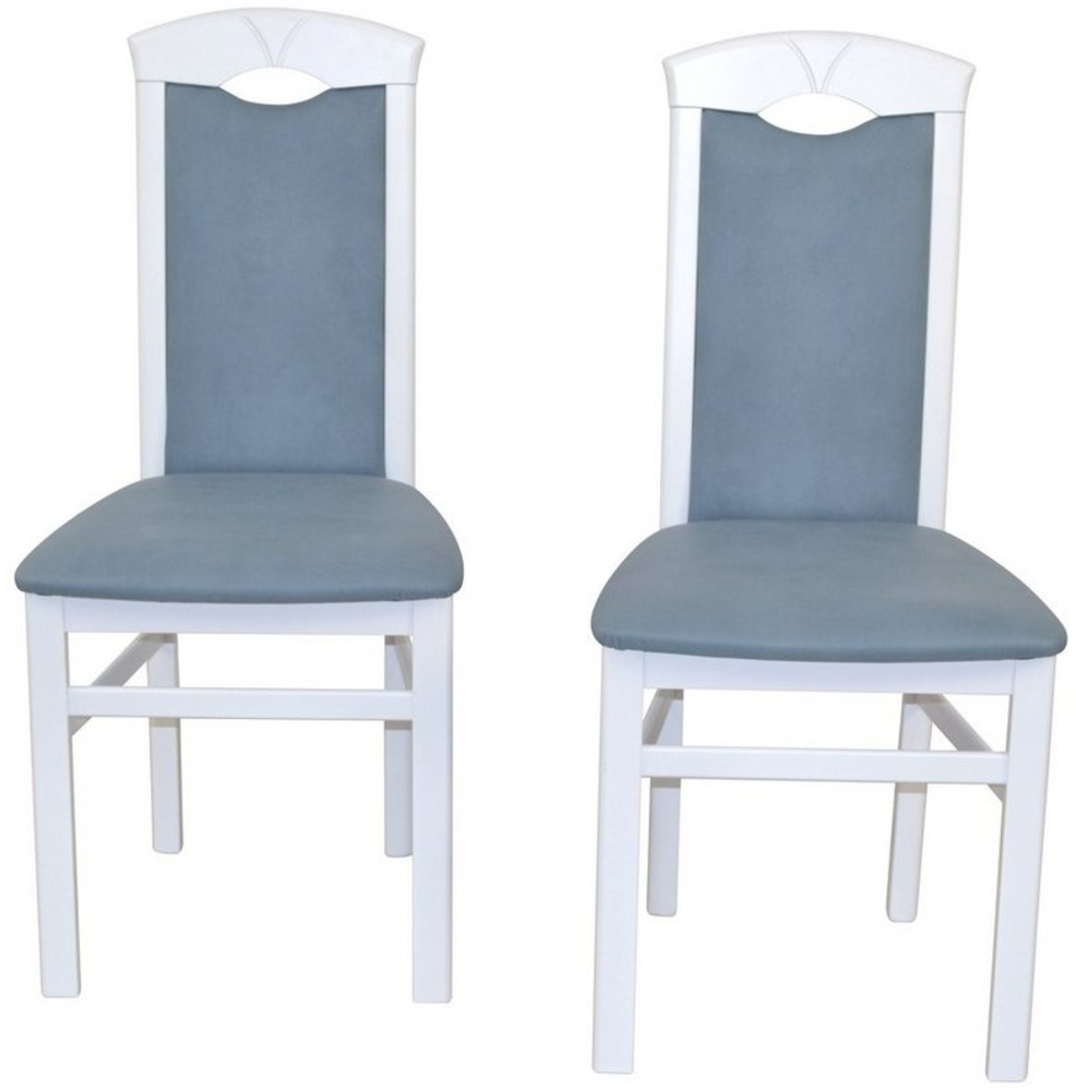 Esszimmerstuhl im 2er-Set "Köln" weiß/blau Bild 1