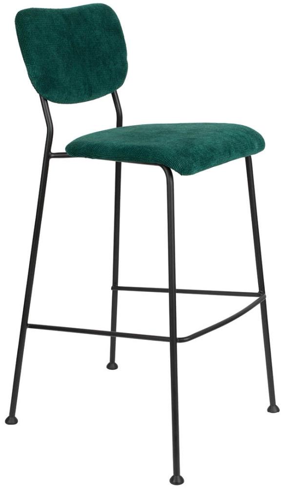 Barhocker BENSON GREEN von ZUIVER mit trendigen Cordstoff Bild 1