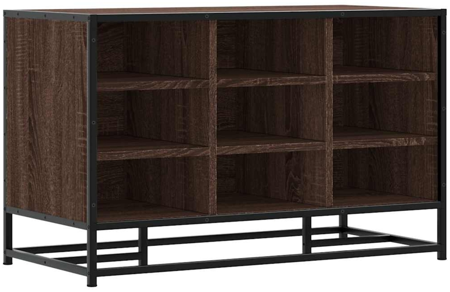 vidaXL Schuhbank Braun Eichen-Optik 84x40x53,5 cm Holzwerkstoff Metall 849233 Bild 1