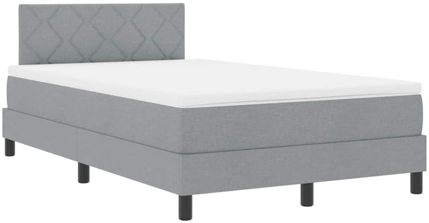 vidaXL Boxspringbett mit Matratze Hellgrau 120 x 200 cm Stoff 3338755 Bild 1