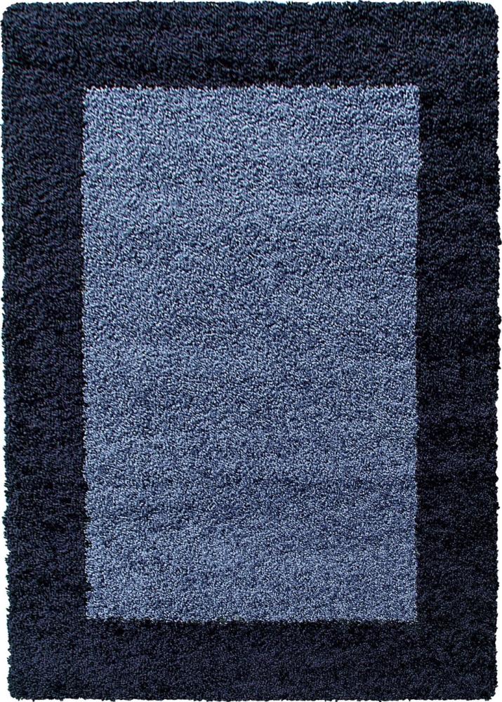 Hochflor Teppich Lux Läufer - 100x200 cm - Marineblau Bild 1