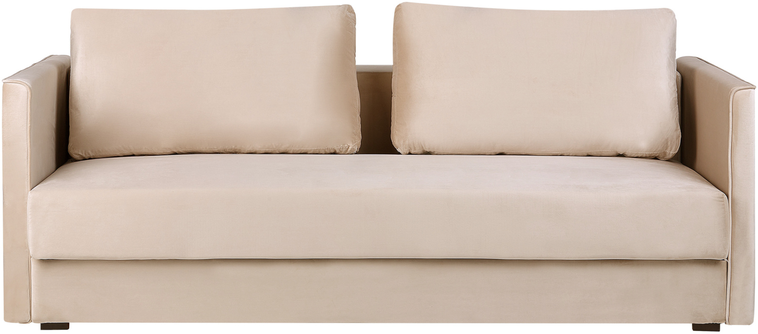 Schlafsofa EKSJO Beige Samtstoff Bild 1