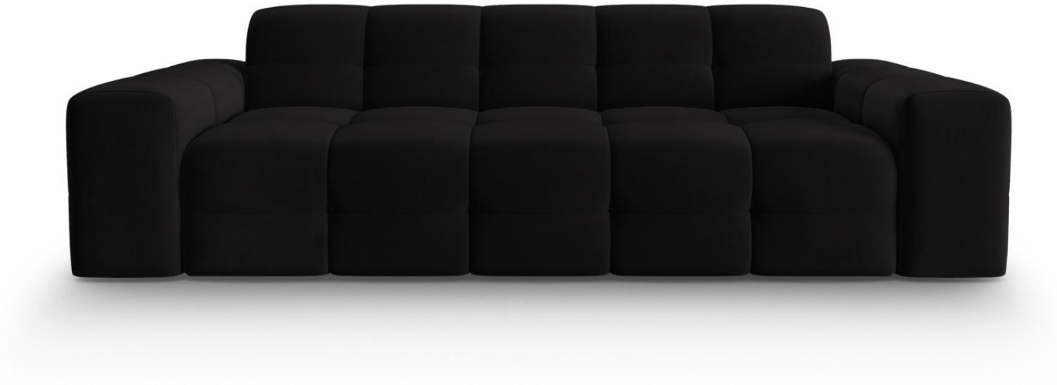 Micadoni 3-Sitzer Samtstoff Sofa Kendal | Bezug Black | Beinfarbe Black Beech Wood Bild 1