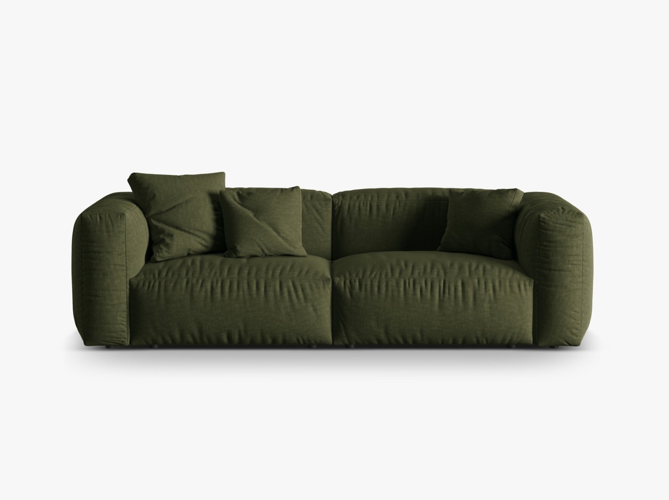 Micadoni Sofa Martina 3-Sitzer Strukturierter Stoff Grün Bild 1