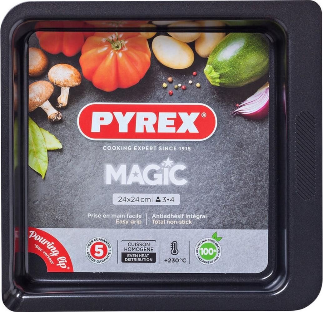 Backform Pyrex Magic karriert rechteckig Schwarz Metall 24 x 24 cm (6 Stück) Bild 1