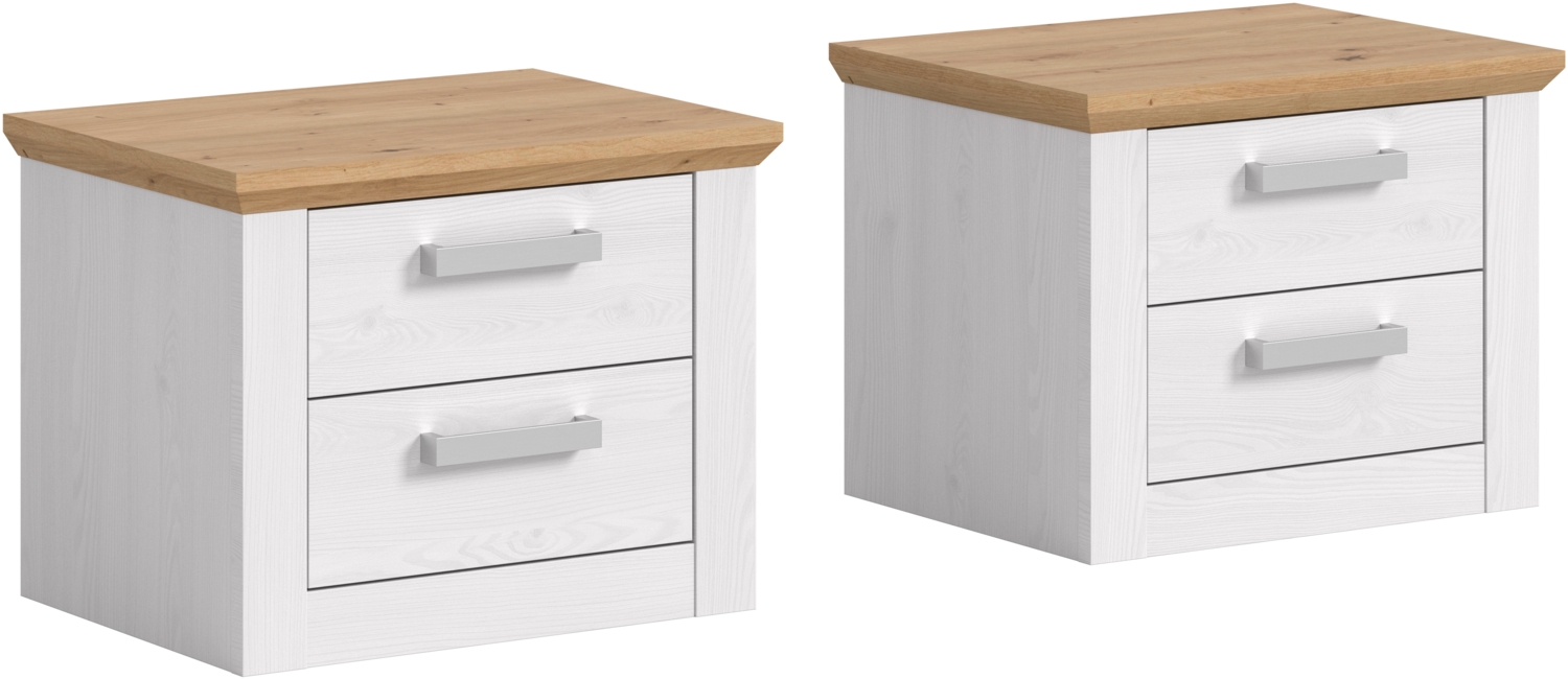 Nachtkommoden - Set (B/H/T: 56x43x39 cm) in Sibiu Lärche Nachbildung Bild 1