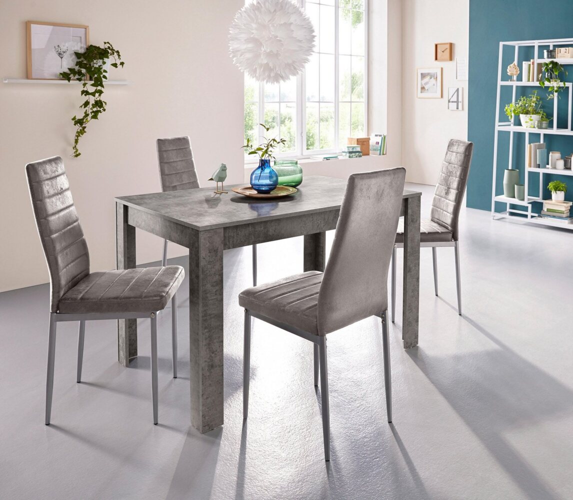 INOSIGN Essgruppe mit Tisch und 4 Stühlen, (Set, 5-tlg), Tischbreite 120 cm Esszimmer Set, Tischgruppe Bild 1