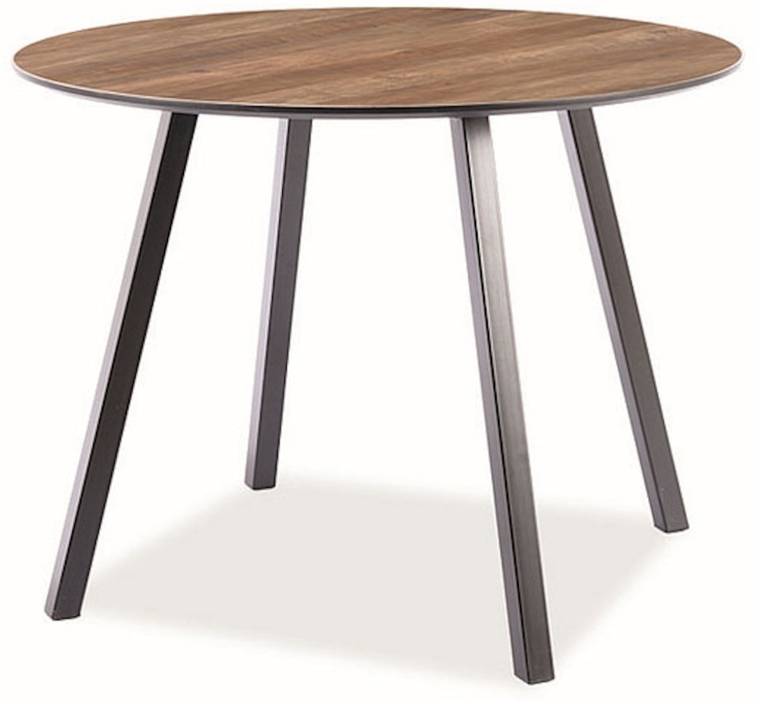 Esstisch Küchentisch Oakland 100x100x75cm Nussbaum schwarz Bild 1