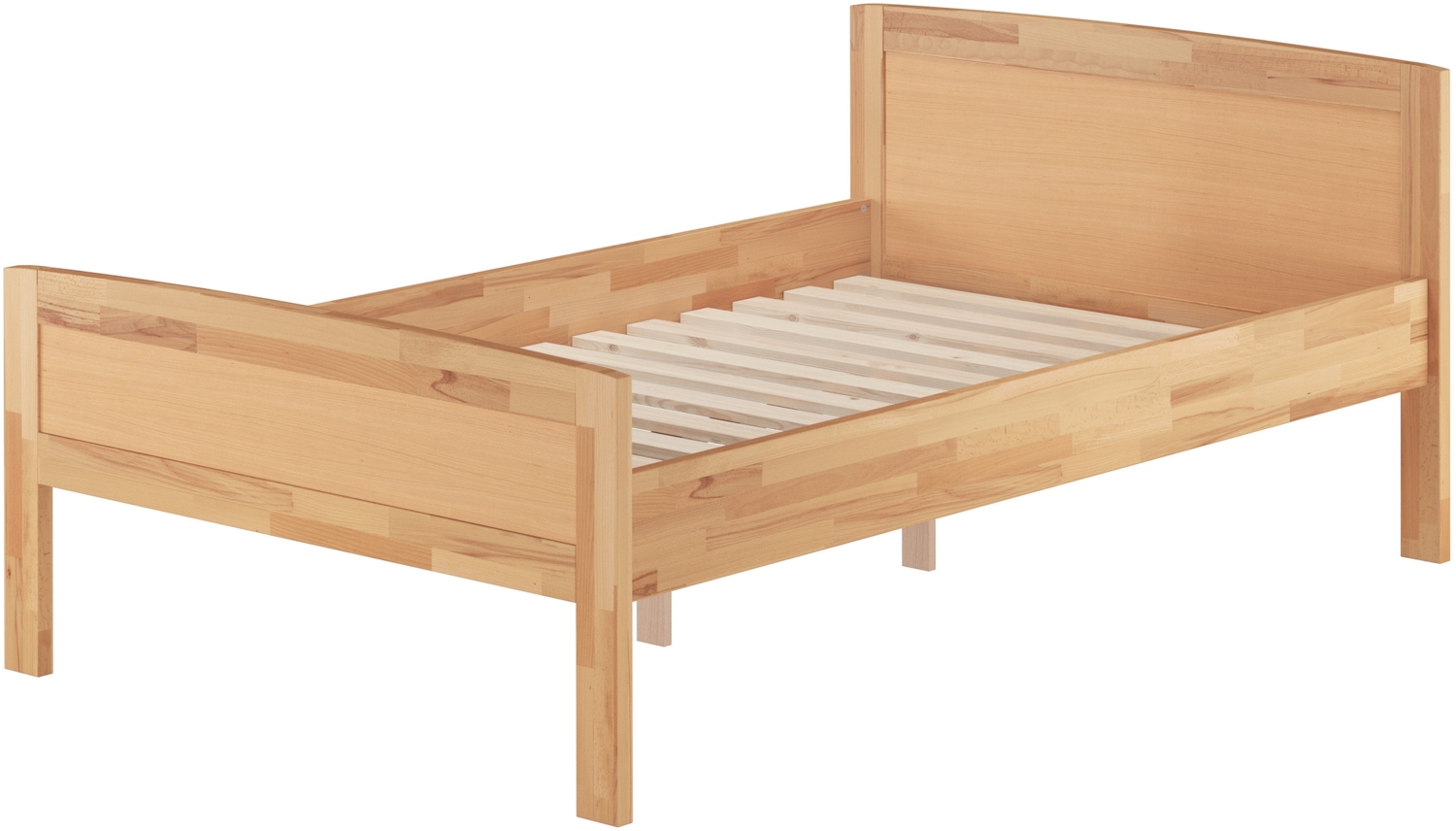 Einzelbett Überlänge 120x220 Buche hohes Seniorenbett V-60.72-12-220Rollrost inkl. Bild 1