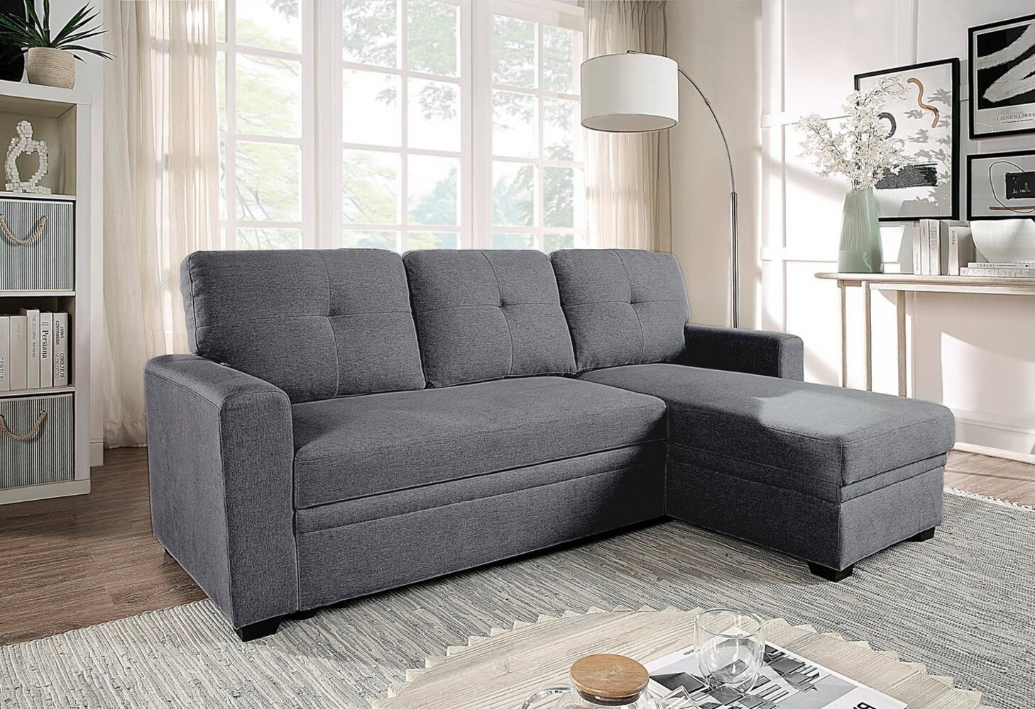 ATLANTIC home collection Ecksofa Gerrit L-Form, Schlafsofa, mit Bettkasten, Recamiere rechts oder links montierbar Bild 1