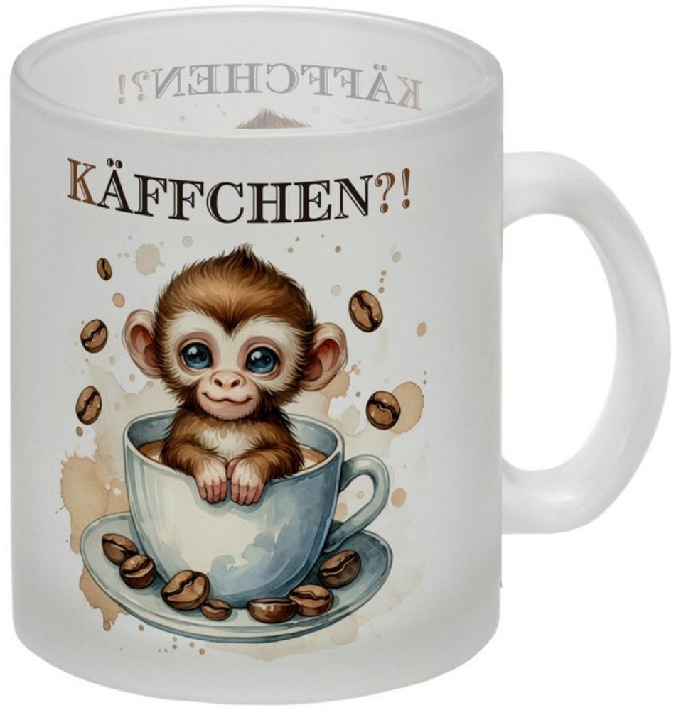 speecheese Tasse Käffchen Süßer Affe in einer Kaffeetasse Glas Tasse Bild 1