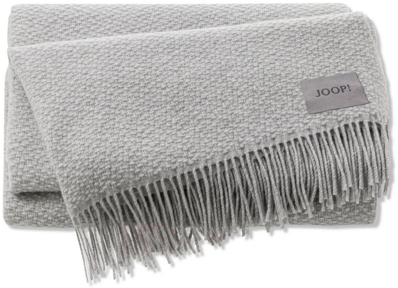 Wohndecke JOOP! Fransen-Plaid Fine-Woven perla-silber, JOOP! Bild 1