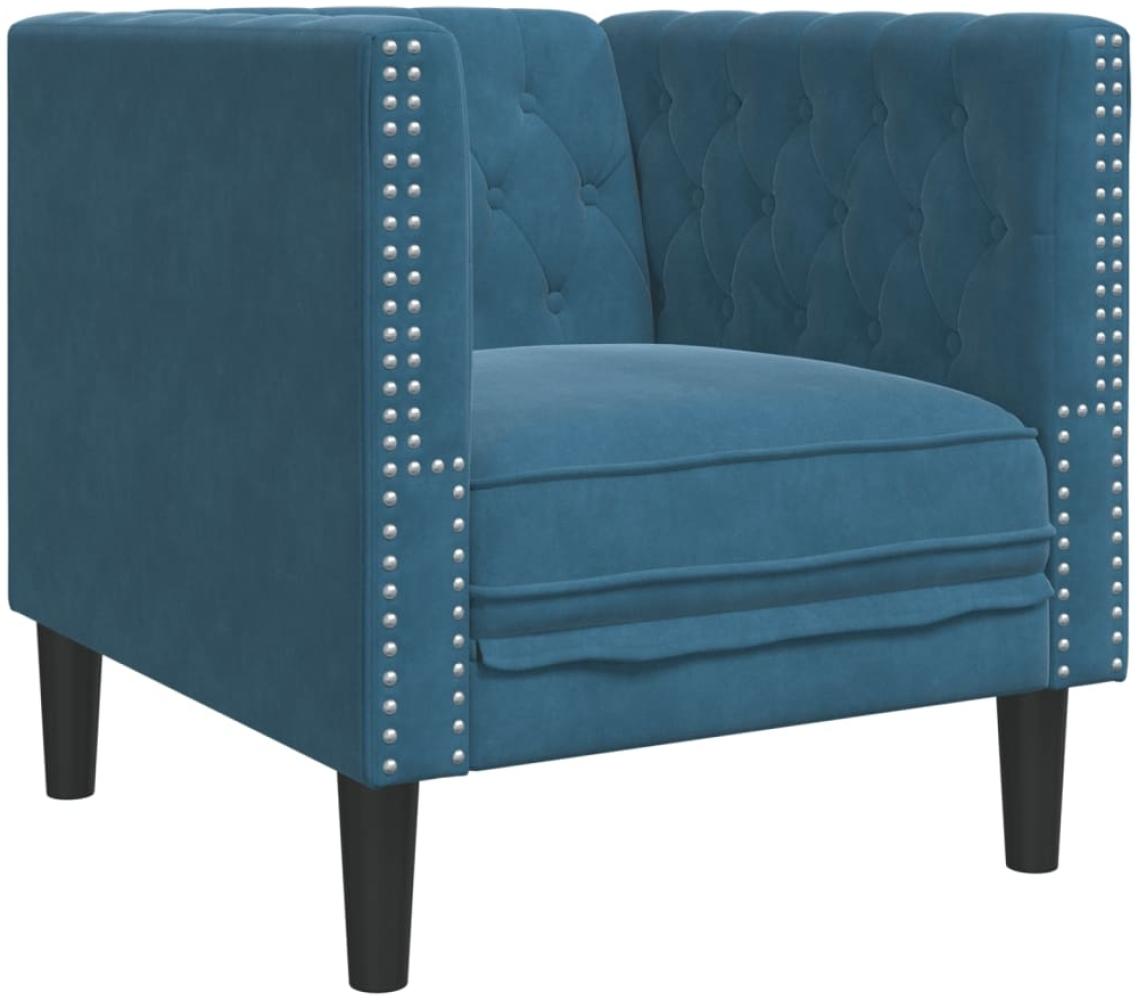 vidaXL Chesterfield-Sessel Blau Samt 372681 Bild 1