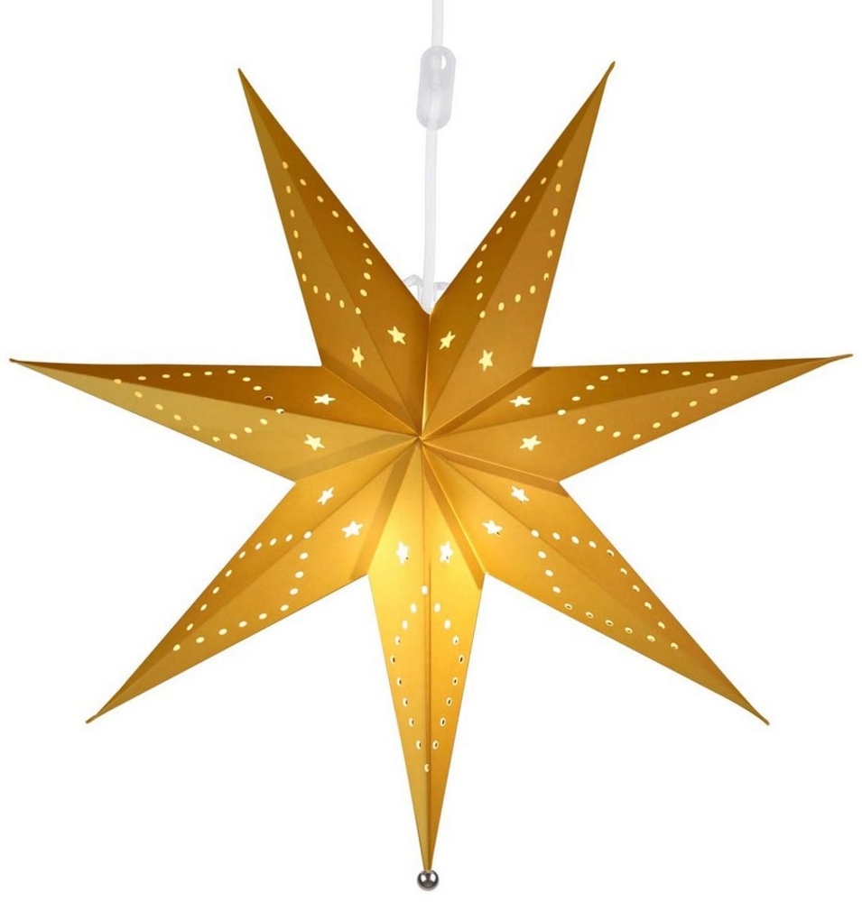 Salcar LED Stern LED Dekolicht Weihnachtsstern Papierstern-Lichterkette Beleuchtete, 55cm Hängender-LED-Stern, Dekoration Sterne Warmweiß 55cm Bild 1