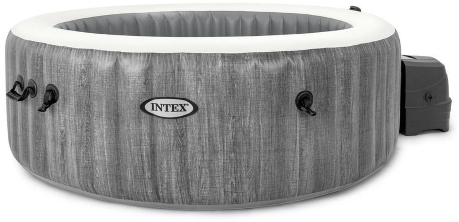 Intex 'Pure SPA Bubble GreyWood XXL Deluxe' Whirlpool, Ø 216x71 cm, bis zu sechs Personen, grau Bild 1