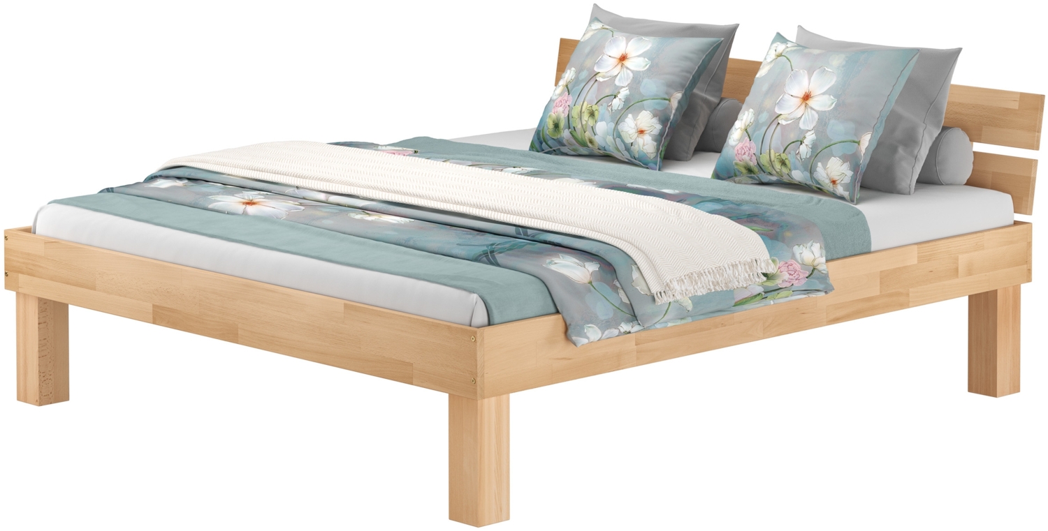 Hohes Massivholz-Buchebett Echtholz 200x200 V-60. 80-H Bild 1