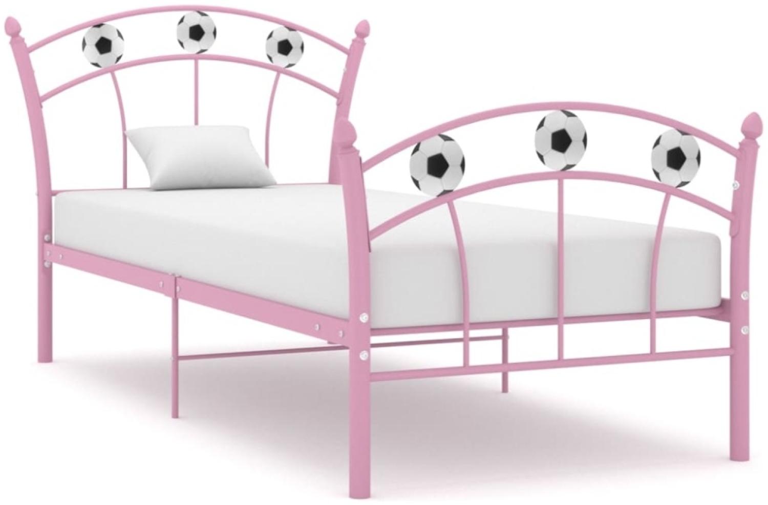 vidaXL Einzelbett mit Fußball-Design Rosa Metall 90x200 cm 324747 Bild 1