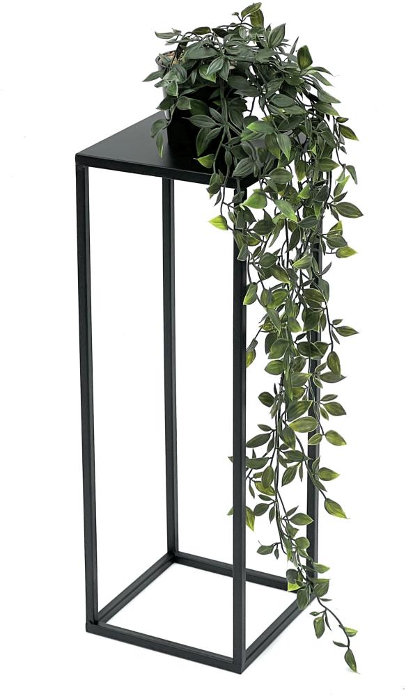 DanDiBo Blumenhocker Metall Schwarz Eckig 50 cm Blumenständer Beistelltisch 96315 S Blumensäule Modern Pflanzenständer Pflanzenhocker Bild 1