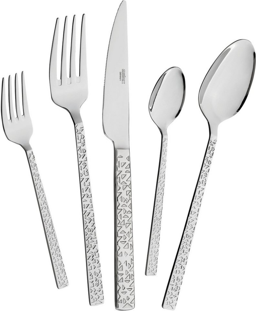 Mulex Besteck-Set Besteck Siena, mit feiner Hammerschlag-Struktur (30-tlg), 6 Personen, Chromstahl, elegantes Besteck mit beeindruckend schöner Optik Bild 1