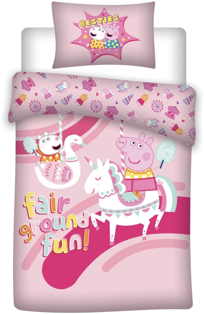 Nickelodeon Bettbezug Peppa Pig 140x200 cm Baumwolle rosa Bild 1