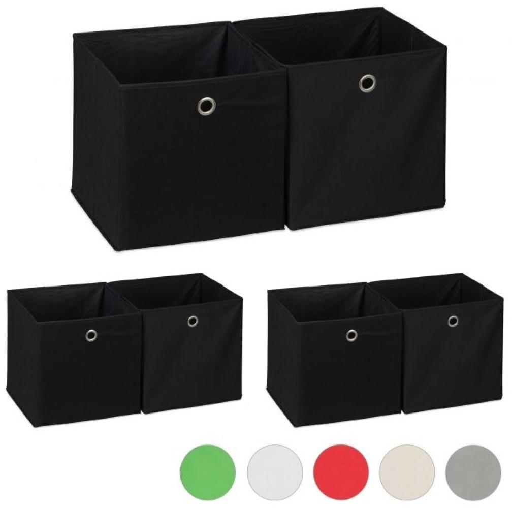 6 x Aufbewahrungsbox Stoff schwarz Bild 1