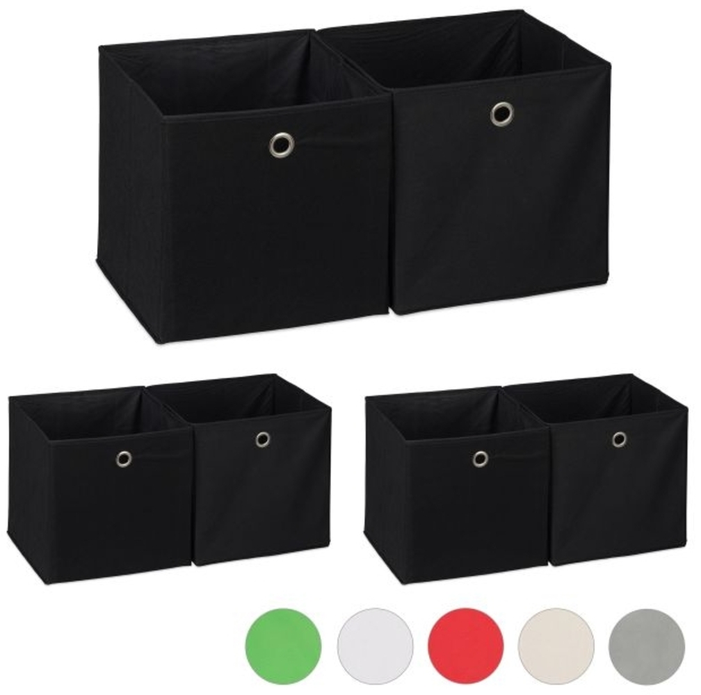 6 x Aufbewahrungsbox Stoff schwarz Bild 1