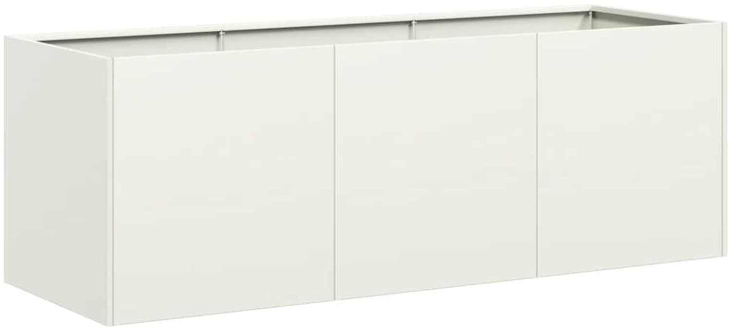 vidaXL Pflanzkübel Weiß 120x40x40 cm Kaltgewalzter Stahl 860676 Bild 1