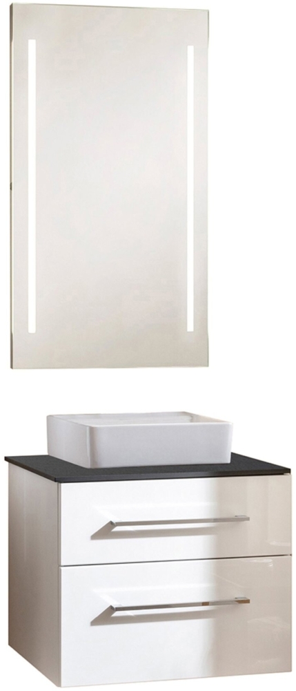 Fackelmann OXFORD Badmöbelset 4-teilig, 60 cm, Weiß, Spiegel, Keramik Bild 1