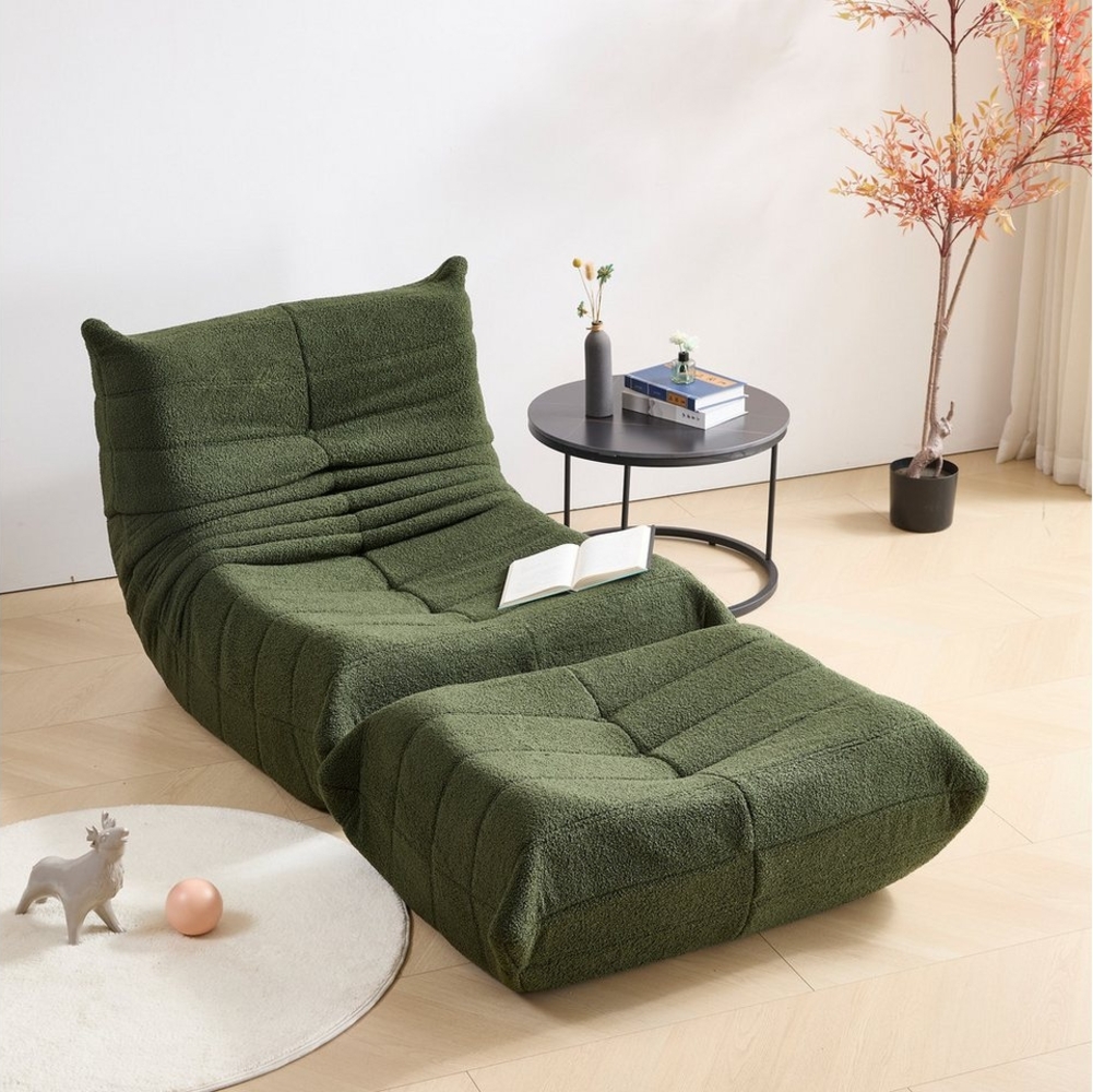 REDOM Sitzsack Wohnzimmer Sofa, Interne rahmenlose Struktur, Einzelsofa (Teddyfleece+Schaumstoff mit hoher Dichte, 2 St, Interne rahmenlose Struktur), Produkt als komprimierte Verpackung Bild 1
