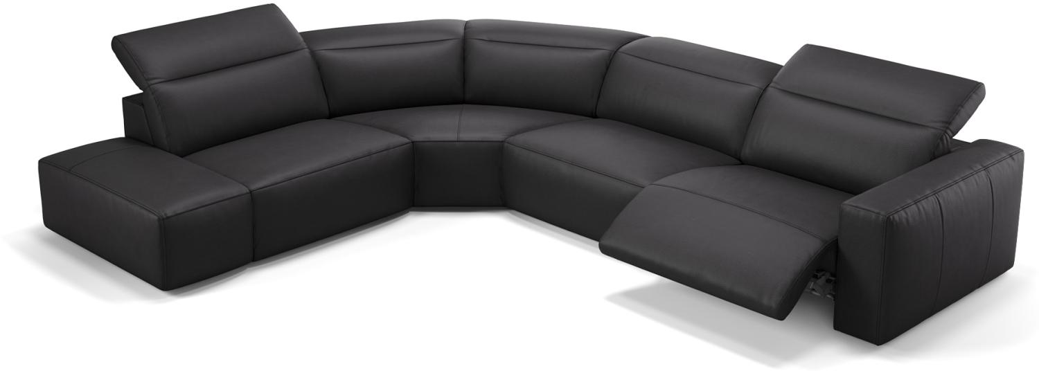 Sofanella Sofalandschaft LENOLA Ledercouch Echtleder Big Sofa in Schwarz S: 302 Breite x 109 Tiefe Bild 1