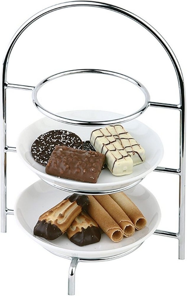 APS Servier-Set Serviergestell, Höhe ca. 26 cm, innerer Ring ca. Ø 10,5 cm, Metall, für 3 Teller bis max. Ø 17 cm, 3-stufig Bild 1