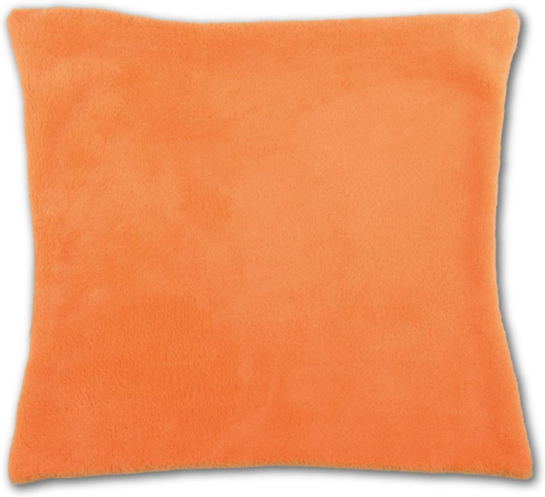 Deko-Kissen ca. 40x40 cm, mit abnehmbaren flauschigen Bezug in vielen Farben ( Auswahl: Orange ) Bild 1