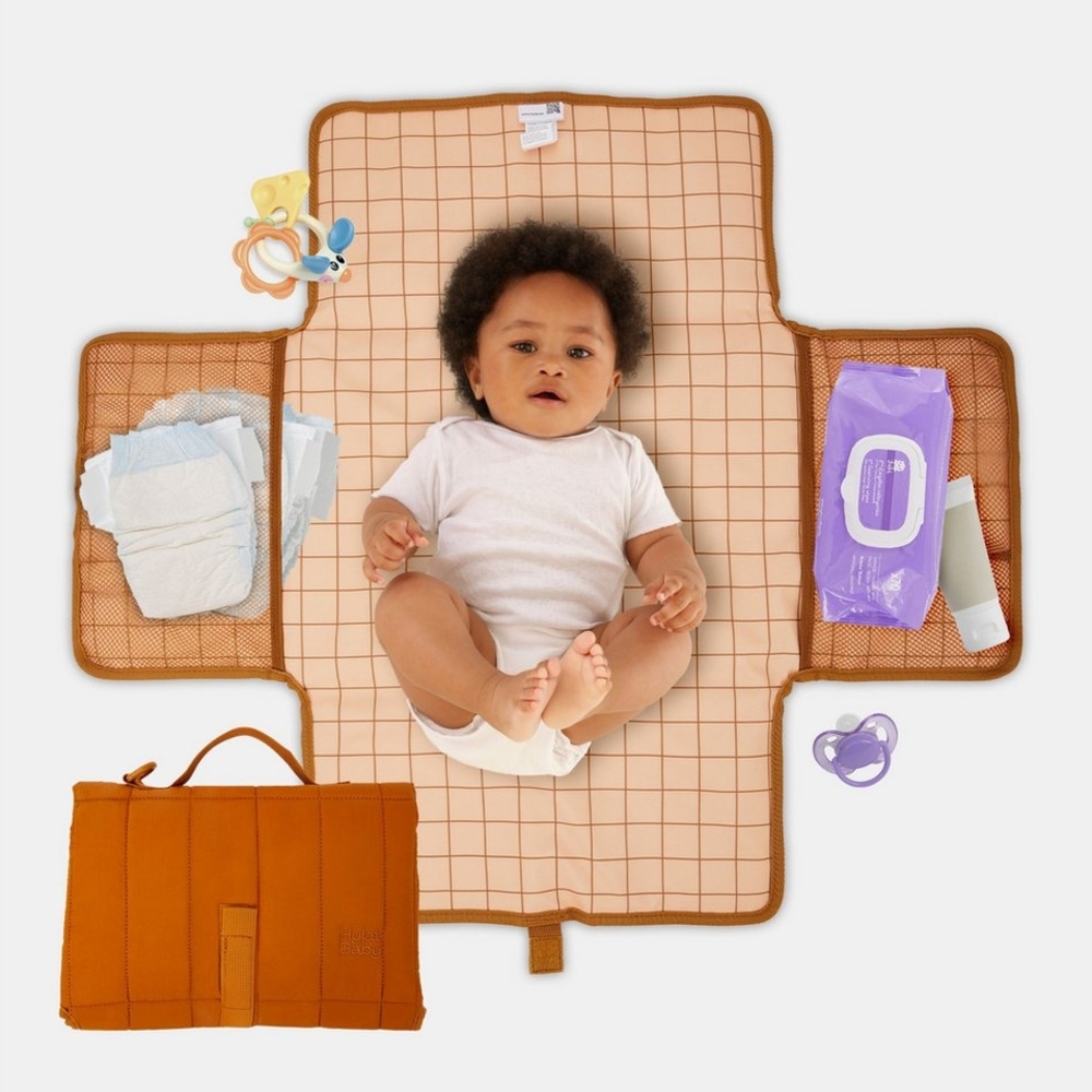 Hylat Baby Wickelauflage Tragbare Wickelunterlage - faltbar, wasserabweisend - Braun Bild 1