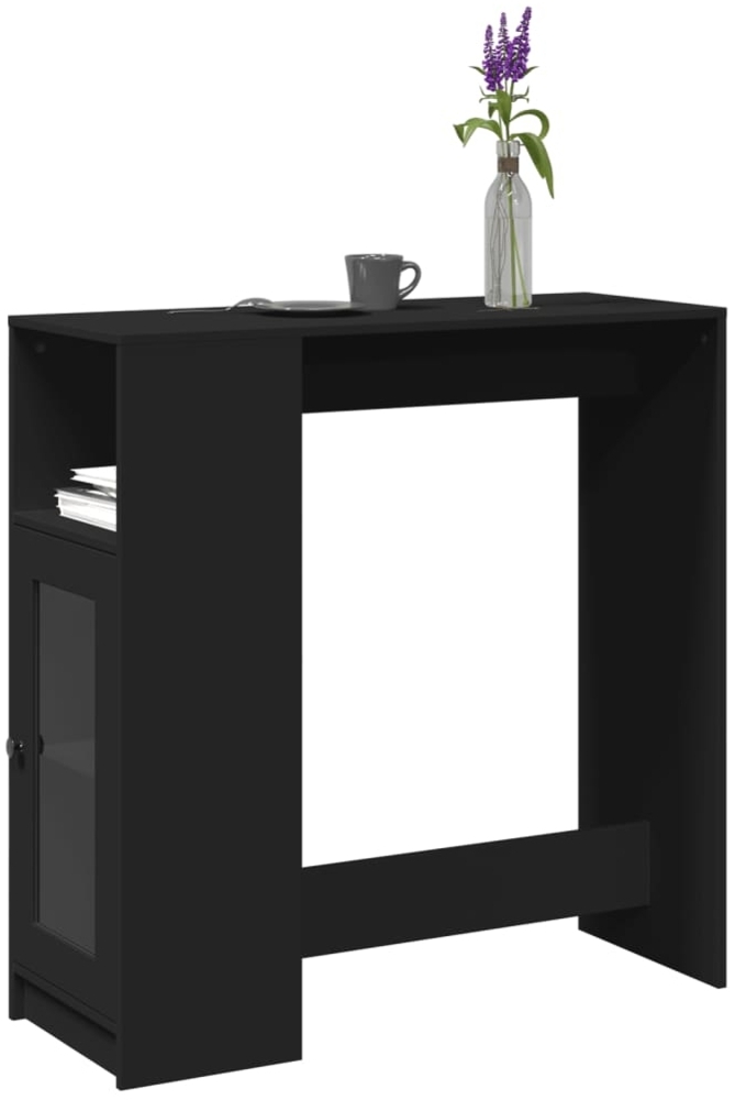 vidaXL Bartisch mit Regal Schwarz 101x40x103,5 cm Holzwerkstoff 854365 Bild 1