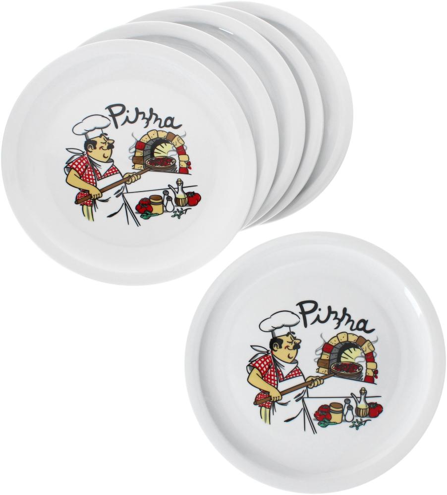 6er Set Luigi Pizzateller Ø30,5cm 6 Personen Teller Pizza Bäcker große Platte Bild 1