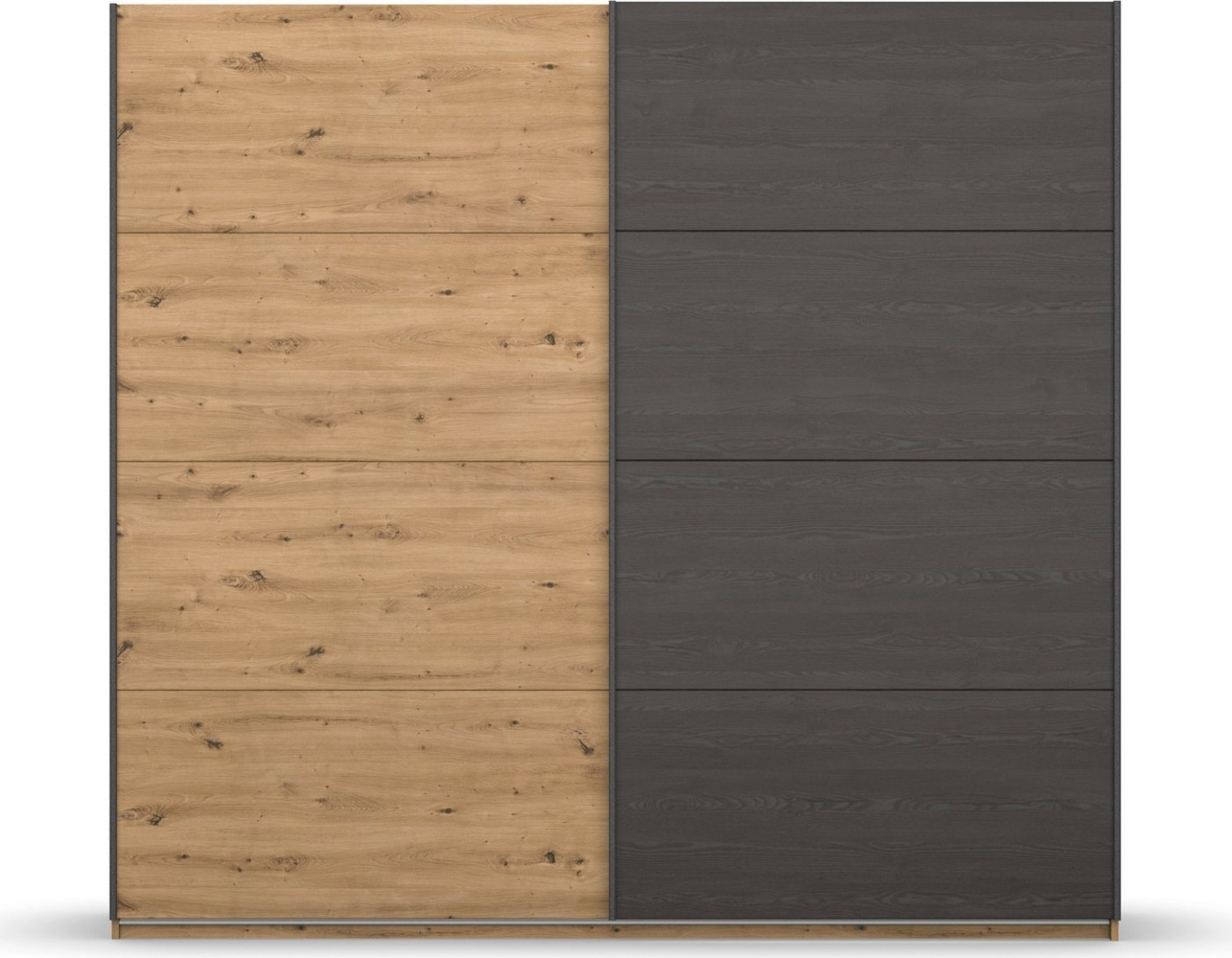 Kleiderschrank Schwebetürenschrank Apollon | 2-türig | Eiche Artisan / Eiche Black Bild 1